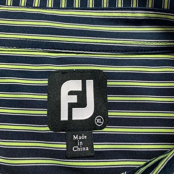 Footjoy Shirt Men‎ Extra Large Black Yellow Stripe Golf Polo FJ Meadowlands - Picture 9 of 13